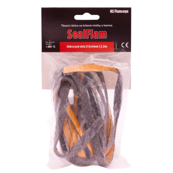 Těsnící šňůra plochá pod sklo 12x4, 2,5m samolepící