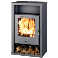 Krbová kamna Thorma Hörby šedá - 7kW, šamotová vyzdívka, dvouplášťová