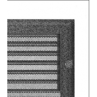 Kratki mřížka Oskar černo-stříbrná lakovaná 17x30 s žaluzií