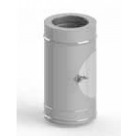 Komínový díl s kontrolním otvorem KS409 130 mm (síla plechu 1,0 mm + izolace 32 mm)