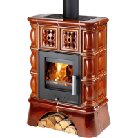 HAAS+SOHN - TREVISO II s výměníkem - kachlový sokl, černá/kachle medovník