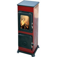 Krbová kamna Thorma Bozen b - sesazená vyzdívka vínovo červená - bordó