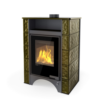 Kachlová kamna AQUAFLAM VARIO ® PERU 11/5kW, kachle zelená