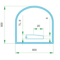 Podložka - sklo pod kamna tloušťka 8 mm 80x80 oblouk