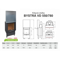 Krbová vložka KOBOK na výšku BYSTRÁ VD 550 780 - výsuvné dveře