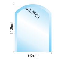 Sklo pod kamna půloblouk 85/110 cm tl. 8mm Lienbacher