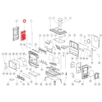 La Nordica - náhradní boční levý vnitřní litinový díl do topeniště ISETTA