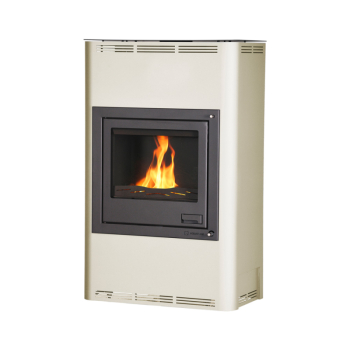 Krbová kamna AQUAFLAM ® 25 s výměníkem - krémová, základní regulace
