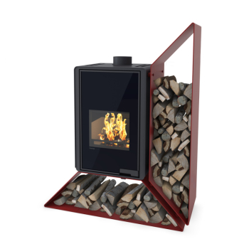 Krbová kamna FLAMINGO DELUXE ® KAMPA pravá, červená