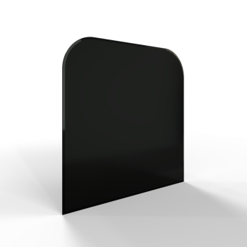 Sklo pod kamna - FLAMINGO Oblouk 1000x1000 mm, černé, fazeta / 2xR200 / 6 mm