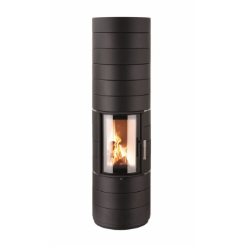 Krbová kamna teplovzdušná Leda Colona - speciální akumulační kamna - černý lak