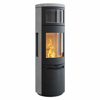 Krbová kamna teplovzdušná Heta Scan-Line 900B boční prosklení - obklad mastek / pískovec / vápenec