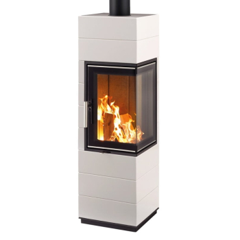 Krbová kamna teplovzdušná Leda Corna ES - bílý smalt