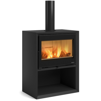 Krbová kamna teplovzdušná La Nordica Dante s dřevníkem