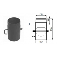 Karl Komínová klapka pro krbová kamna, průměr 160mm (síla 2mm) - černá