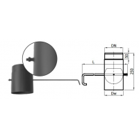 Karl Komínová klapka pro krby, průměr 200mm (síla 2mm) - černá