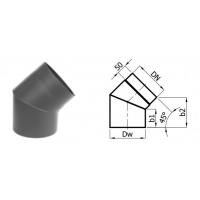 Karl Koleno pevné 45°/ 200mm (síla 2mm) - černá
