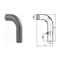 Karl Koleno tažené s prodloužením, klapkou a čistícím otvorem 90°/ 130mm (síla 2mm) - černá