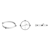 Karl Objímka kouřovodu se závitem pro čidlo spalin, průměr 200mm (síla 2mm) - černá