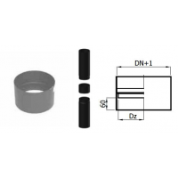 Karl Spojka rour samice-samice s okapničkou, průměr 150mm (síla 2mm) - šedá