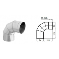 Karl Koleno pevné 90°/ 250mm (síla 1mm) - nerez