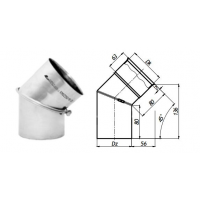 Karl Koleno regulované 45°/ 200mm (síla 1mm) - nerez