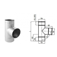 Karl T-Kus 90° / 150mm (síla 1mm) - nerez
