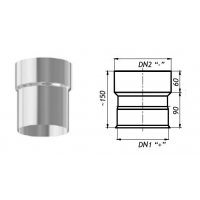 Karl Redukce kouřovodů v zapojení po vodě 200mm / 150mm (síla 1mm) - nerez