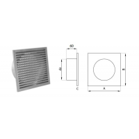 Karl mřížka design pro přívod externího vzduchu- na fasádu, průměr 125mm - bílá