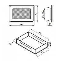 Karl SOLID ventilační mřížka  bez žaluzie 485 x 195mm - bílá