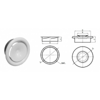 Karl ventilační otvor - Talířový ventil (Anemostat), průměr 125mm