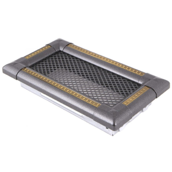 Krbová mřížka 10x20 cm, PREMIUM EXCLUSIVE grafit / mosazná patina