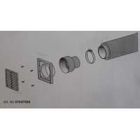 Jotul set pro připojení externího vzduchu - průměr 80mm ( pro F 105, F 483, F 602 ECO, F 400, F 200, F 205 )