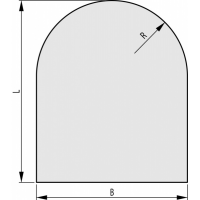 HAAS+SOHN Sklo pod kamna 6mm 1000x1000/R=500, forma C