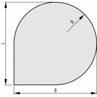 HAAS+SOHN Sklo pod kamna 6mm 1000x1000 TROPF, forma F