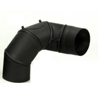 HAAS+SOHN Koleno stavitelne s čistícím otv. 0-180° / 160mm - 5 segmentů (síla 1,5mm - černá)