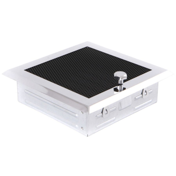 Krbová mřížka 16x16 cm, PREMIUM chrom s žaluzií