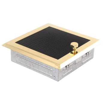 Krbová mřížka 16x16 cm, PREMIUM mosaz s žaluzií