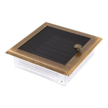 Krbová mřížka 16x16 cm, PREMIUM mosazná patina s žaluzií