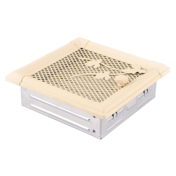 Krbová mřížka 16x16 cm, PREMIUM RETRO slonová kost s žaluzií