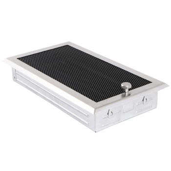 Krbová mřížka 16x32 cm, PREMIUM broušený chrom s žaluzií