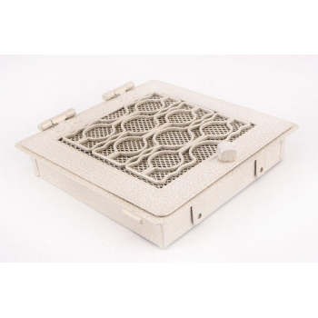 Krbová mřížka PREMIUM STYL 21x21 cm, bílá - antik s žaluzií