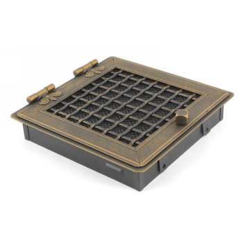 Krbová mřížka PREMIUM STYL 21x21 cm, zlatá patina s žaluzií