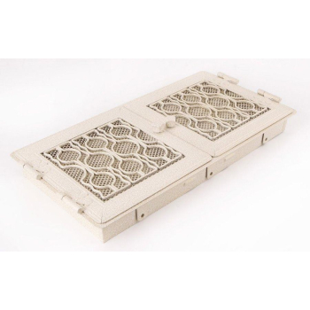 Krbová mřížka PREMIUM STYL 21x43 cm, bílá - antik