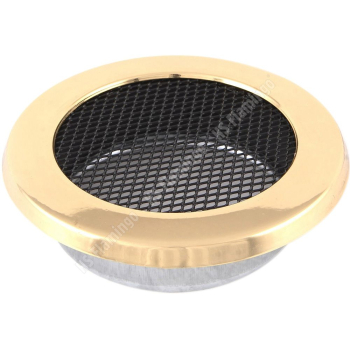 Krbová mřížka KULATÁ 125 mm mosaz