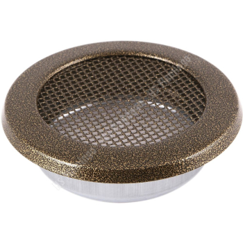 Krbová mřížka KULATÁ 125 mm staré zlato