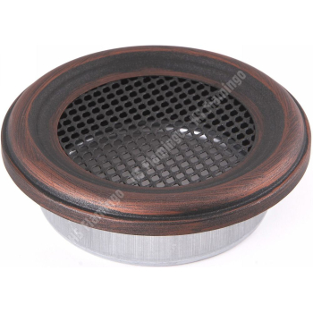 Krbová mřížka KULATÁ 160 mm měděná patina
