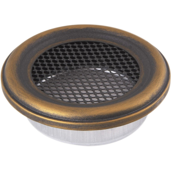 Krbová mřížka KULATÁ 160 mm zlatá patina